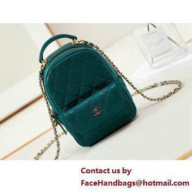 Chanel Grained Calfskin & Gold-Tone Metal Mini Backpack Bag AP3753 Green 2025